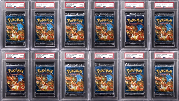 1999 Pokemon Graded Base Foil Pack Collection (36) Including Base Set Booster Display Box - All PSA GEM MT 10
